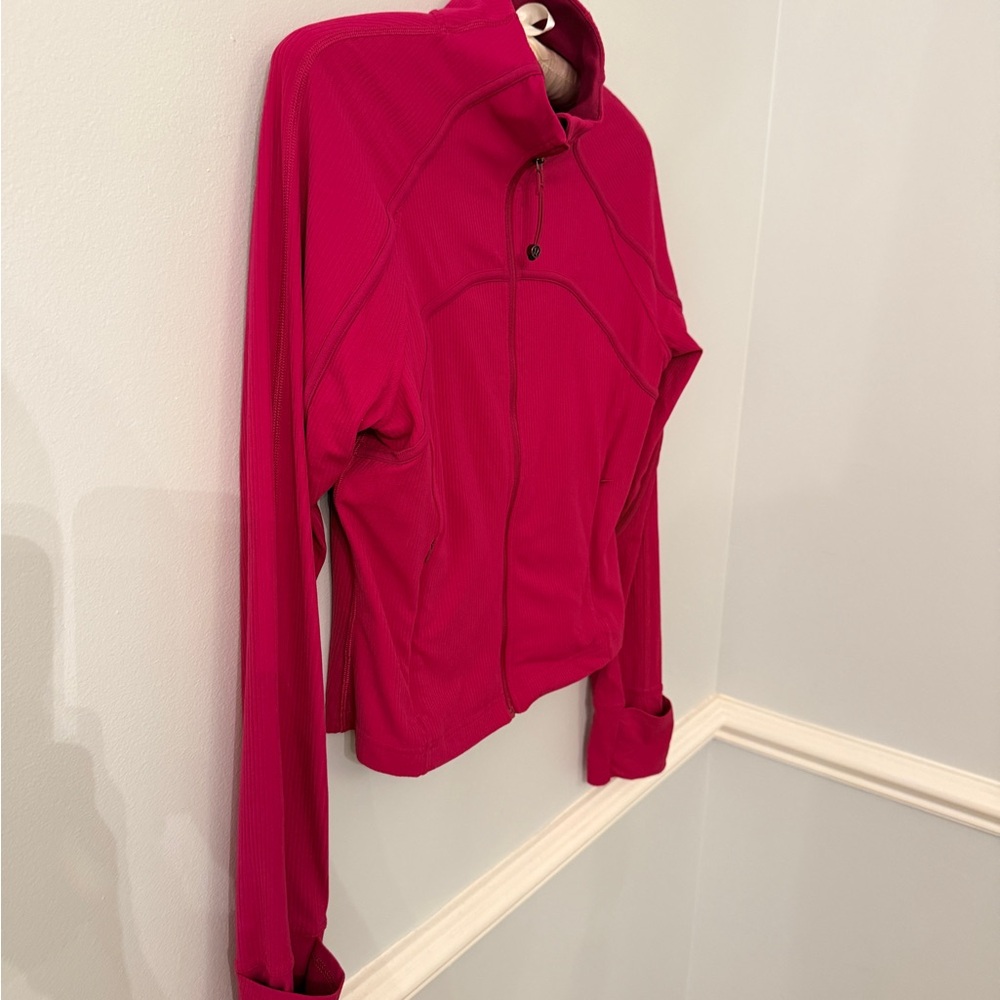 Lululemon Jacket Run Forme Magenta Pink Ribbed Mesh Vent Size 4 - Picture 4 of 9